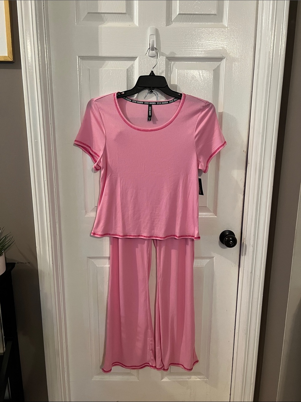 Steve Madden Pink Short-Sleeve Pajama Set